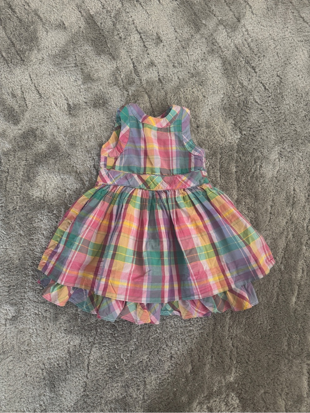 Ralph Lauren Rainbow Madras Plaid Sleeveless Dress
